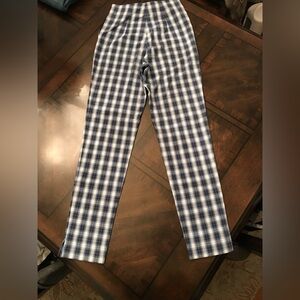 Vintage 90s (does 50s) High Waisted Blue Plaid Cigarette Pants Sz XS